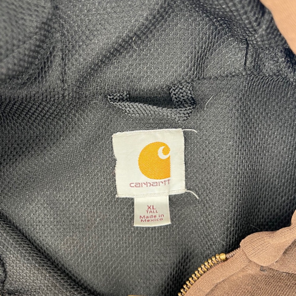 Carhartt Rain Defender Full Zip Hoodie XL Tall Brown Thrashed Distressed Grunge - Picture 5 of 11